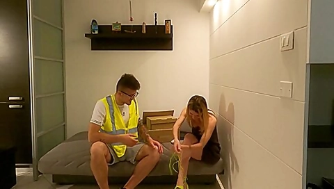 Delivery Guy Fucks Hot Blonde teen 18+ Hard